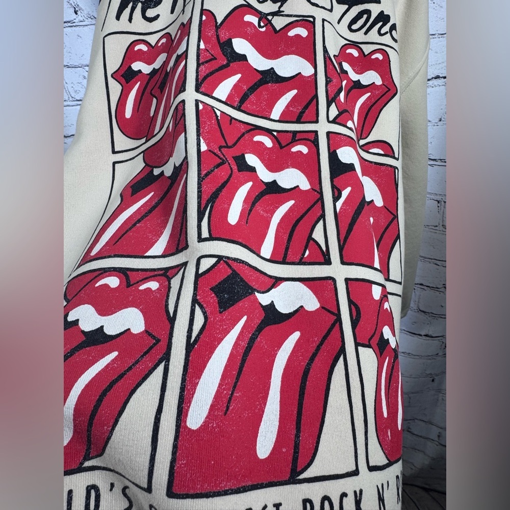 Zara Rolling Stones Cream Sweater - Picture 4 of 6
